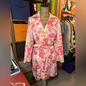APOSTROPHE🌸💓Floral Pink Women's Trench coat